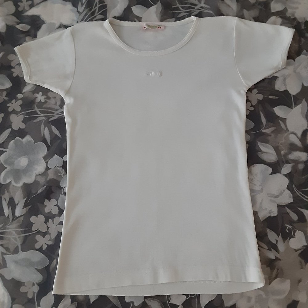 Bonpoint ivory cotton tee - kids european size 3 ( 8/10 yrs)